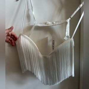 New white fringe top from 12th Tribe, size large